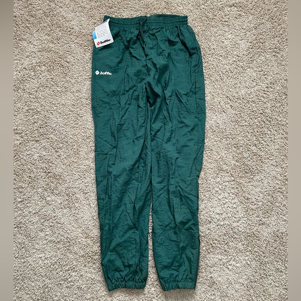 NWT Vintage 90s LOTTO Italia Green Windbreaker Football Soccer Pants Size XL